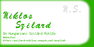 miklos szilard business card